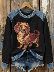 Women's Sausage Dog Waffle Sweatshirts