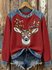 Women's Elk Waffle Knit Sweatshirts
