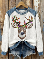 Women's Elk Waffle Knit Sweatshirts