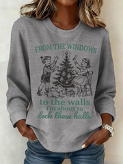Women's Funny Christmas Printed Sweatshirt