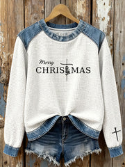 Women's Christmas Cross Print Casual Top