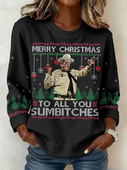 Women's Funny Christmas Printed Sweatshirt