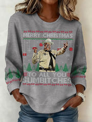 Women's Funny Christmas Printed Sweatshirt