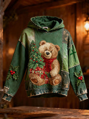 Women's Christmas Bear Print Hoodies