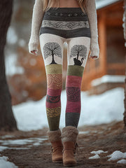 Women's Tree of Life Cat Print Leggings