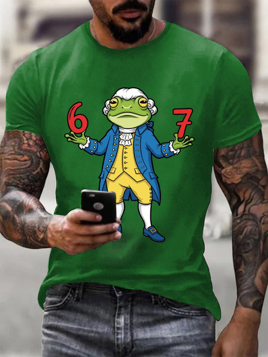Men's Funny 67 Six Seven Portland Frog Printed  short sleeves t-shirt