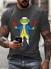 Men's Funny 67 Six Seven Portland Frog Printed  short sleeves t-shirt