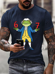 Men's Funny 67 Six Seven Portland Frog Printed  short sleeves t-shirt