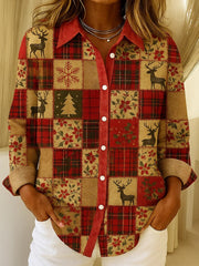 Women's Vintage Christmas Printed Shirt