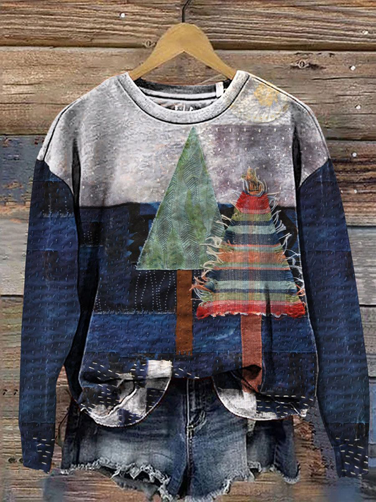 Women's Christmas tree Print Regular Sweatshirt