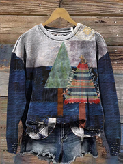 Women's Christmas tree Print Regular Sweatshirt