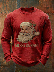 Men's Santa Claus Waffle Print Casual T-shirt