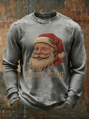 Men's Santa Claus Waffle Print Casual T-shirt