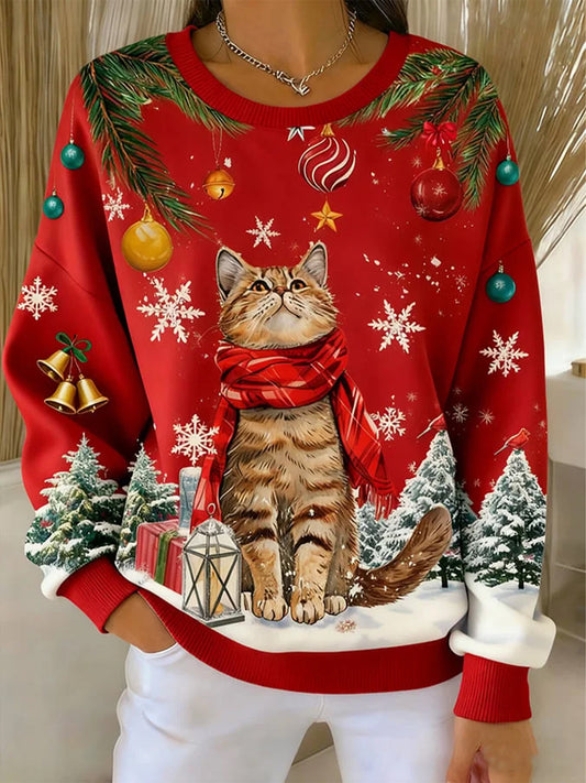 Women's Christmas Print Casual Sweatshirt