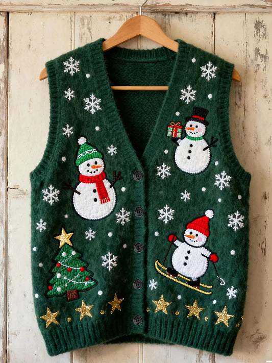 Women's Christmas Printed Casual Vest