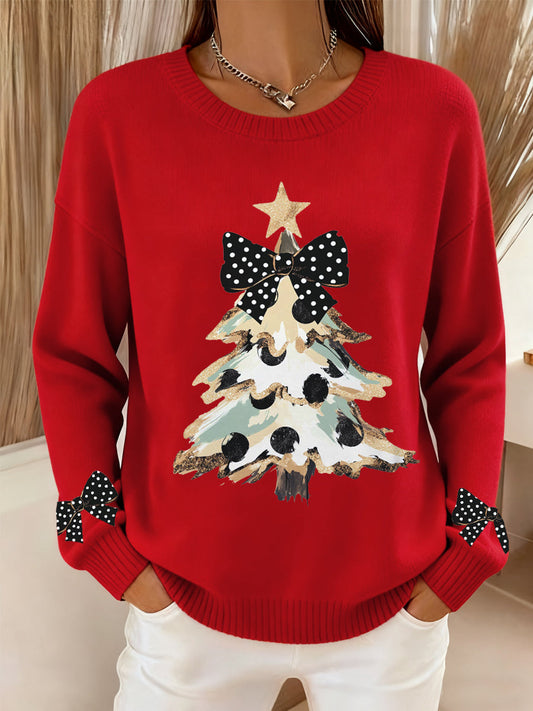 Women's Christmas Tree Print Casual Sweatshirt