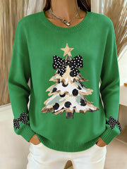Women's Christmas Tree Print Casual Sweatshirt