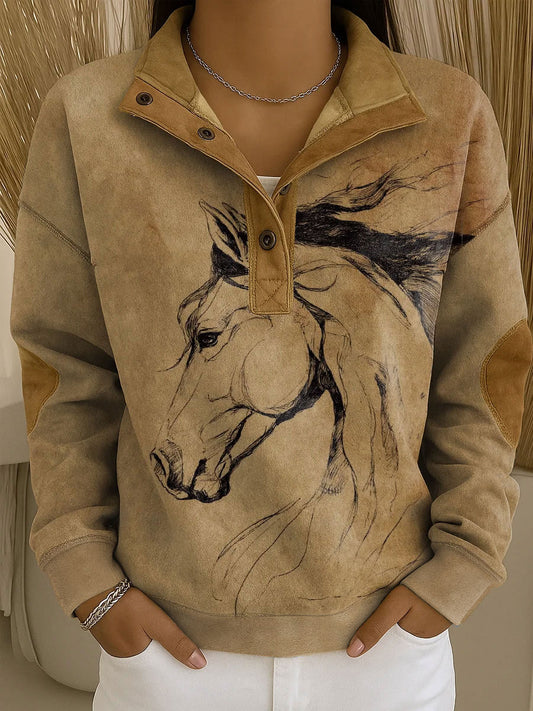 Women's Western Style Art Printed Sweatshirt