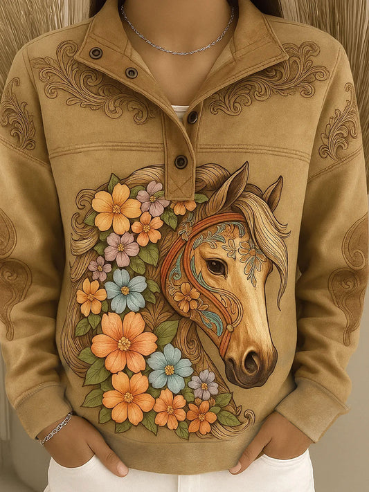 Women's Western Style Art Printed Sweatshirt