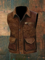 Men's Retro Collared Vest