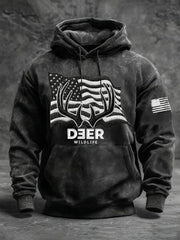 Men's Western Deer Flag Hoodie