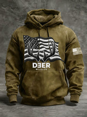 Men's Western Deer Flag Hoodie