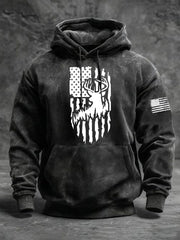 Men's Western Deer Flag Hoodie