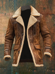 Men's Retro Plush Pocket Casual Jacket