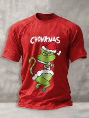 Men's Funny Christmas Grinch Cat Print Casual Tee