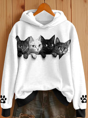 Women's Cats Print Hoodies
