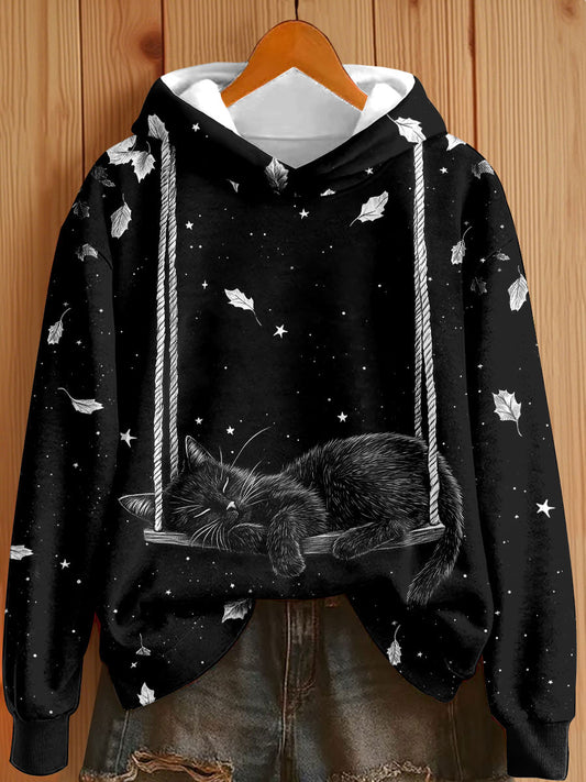 Women's Fun Cat Print Hoodies