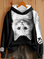 Women's Cat Print Hoodies