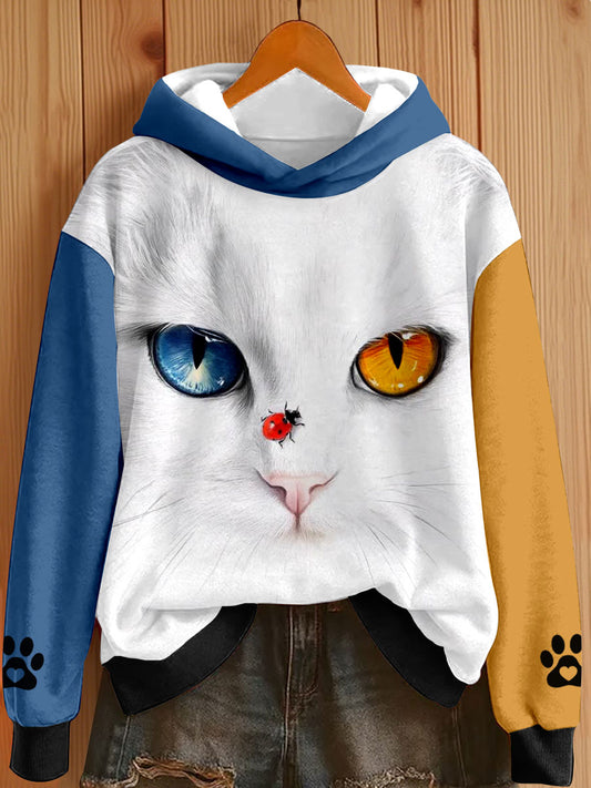 Women's Cat Print Hoodies