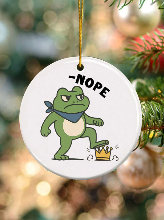 Portland Frog Resist Christmas Tree Ornament