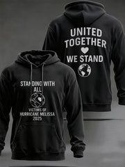 Men's Standing With All Victims Of Hurricane Melissa United Together We Stand Hoodie