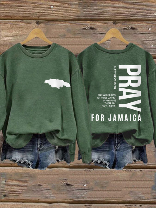 Women's Hurricane Melissa Jamaica Stronger Than The Storm Pray For Jamaica Sweatshirt