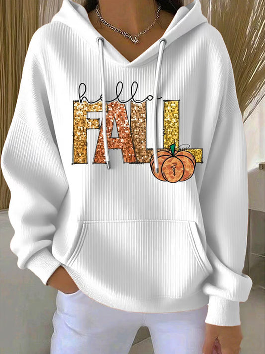Women's Thanksgiving Print Casual Hoodie