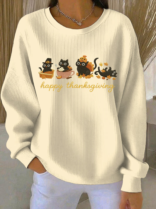 Women's Thanksgiving Print Casual Sweatshirt