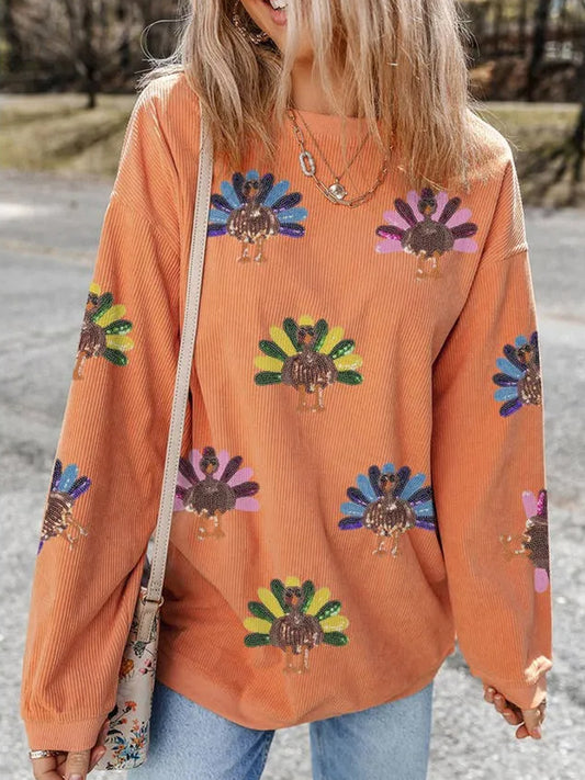 Women's Thanksgiving Print Casual Sweatshirt