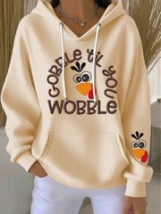 Women's Thanksgiving Print Casual Hoodie