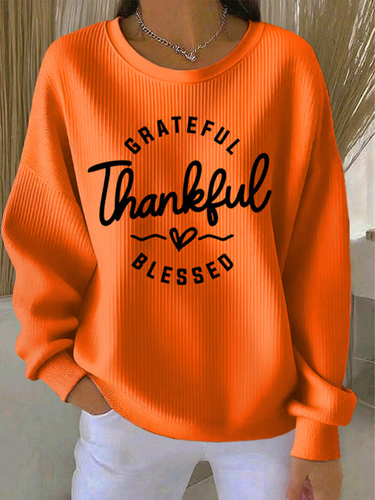 Women's Thanksgiving Print Casual Sweatshirt