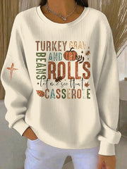 Women's Thanksgiving Print Casual Sweatshirt