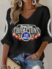 Women's Baseball World Champions 2025 Print Casual Long-Sleeve T-Shirt