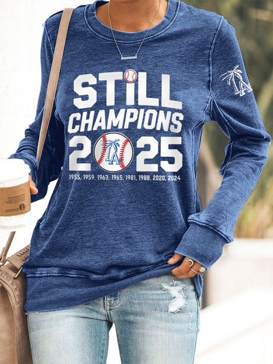 Women's Baseball World Series Champions 2025 Print Casual Sweatshirt