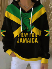 Women's Hurricane Melissa Pray For Jamaica Print Hoodie