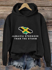 Women's  Hurricane Melissa Jamaica Stronger Than The Storm Pray For Jamaica Hoodie