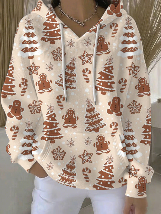 Women's Christmas Print Casual Hoodie
