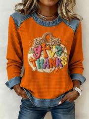 Women's Thanksgiving Print  Sweatshirt