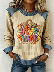 Women's Thanksgiving Print  Sweatshirt