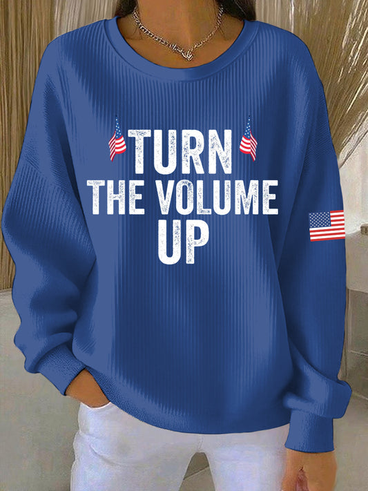 Women's Turn the Volume Up Print Casual Sweatshirt